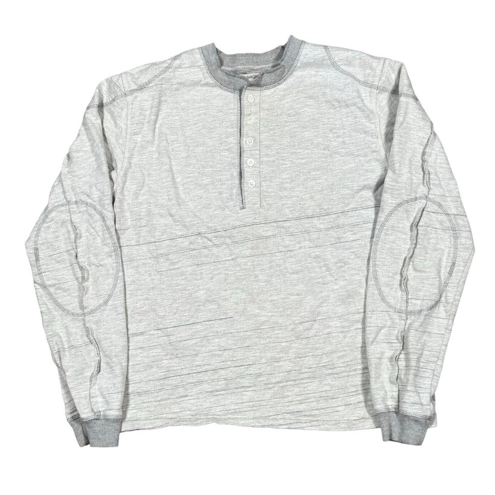 Carbon 2 Cobalt Men's Sz M Medium Light‎ Gray Long Sleeve Shirt w Elbow Patch